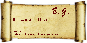 Birbauer Gina névjegykártya